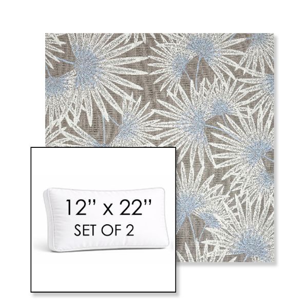 Picture of Etta Vapor | Set of 2 | 12" x 22" Sunbrella Boxed Outdoor Throw Pillows with Premium Inserts