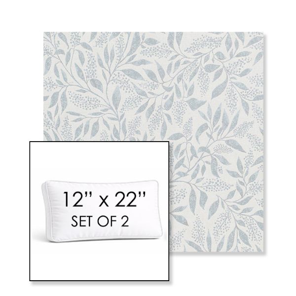 Picture of Exquisite Mist | Set of 2 | 12" x 22" Sunbrella Boxed Outdoor Throw Pillows with Premium Inserts