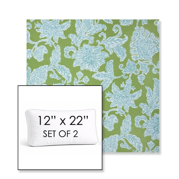 Picture of Floral Song Spring | Set of 2 | 12" x 22" Sunbrella Boxed Outdoor Throw Pillows with Premium Inserts