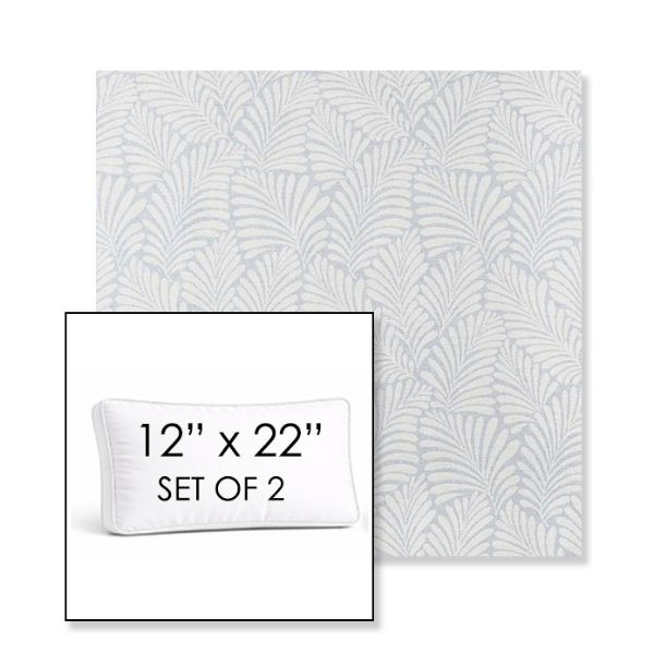 Picture of Frond Sky | Set of 2 | 12" x 22" Sunbrella Boxed Outdoor Throw Pillows with Premium Inserts