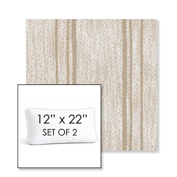 Picture of Harvest Kaolin | Set of 2 | 12" x 22" Sunbrella Boxed Outdoor Throw Pillows with Premium Inserts