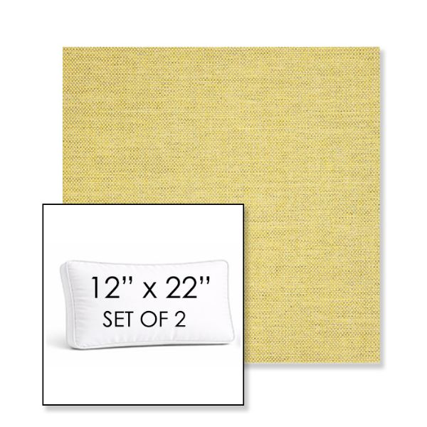 Picture of Idol Canary | Set of 2 | 12" x 22" Sunbrella Boxed Outdoor Throw Pillows with Premium Inserts
