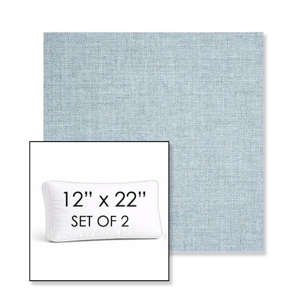 Picture of Idol Frost | Set of 2 | 12" x 22" Sunbrella Boxed Outdoor Throw Pillows with Premium Inserts