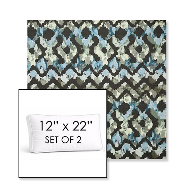 Picture of Inga Green Tea | Set of 2 | 12" x 22" Sunbrella Boxed Outdoor Throw Pillows with Premium Inserts