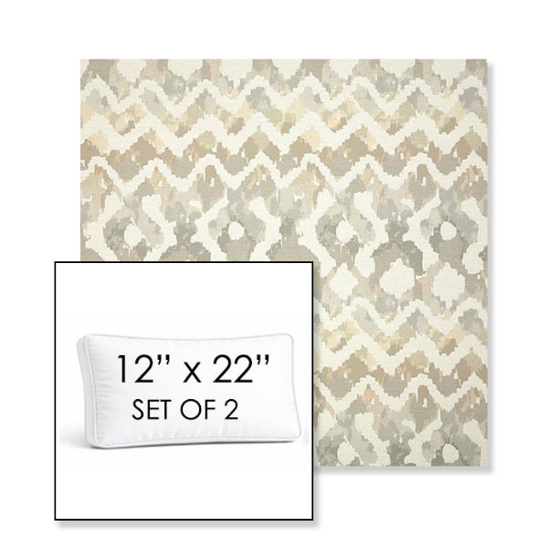 Picture of Inga Marble | Set of 2 | 12" x 22" Sunbrella Boxed Outdoor Throw Pillows with Premium Inserts