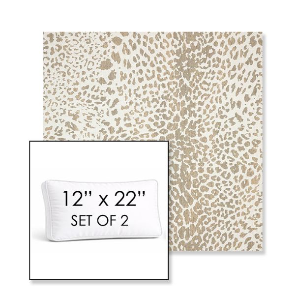 Picture of Instinct Dune | Set of 2 | 12" x 22" Sunbrella Boxed Outdoor Throw Pillows with Premium Inserts