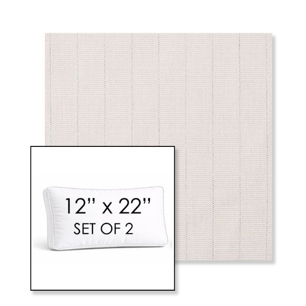 Picture of Kaia Linen | Set of 2 | 12" x 22" Sunbrella Boxed Outdoor Throw Pillows with Premium Inserts