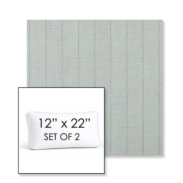 Picture of Kaia Mist | Set of 2 | 12" x 22" Sunbrella Boxed Outdoor Throw Pillows with Premium Inserts