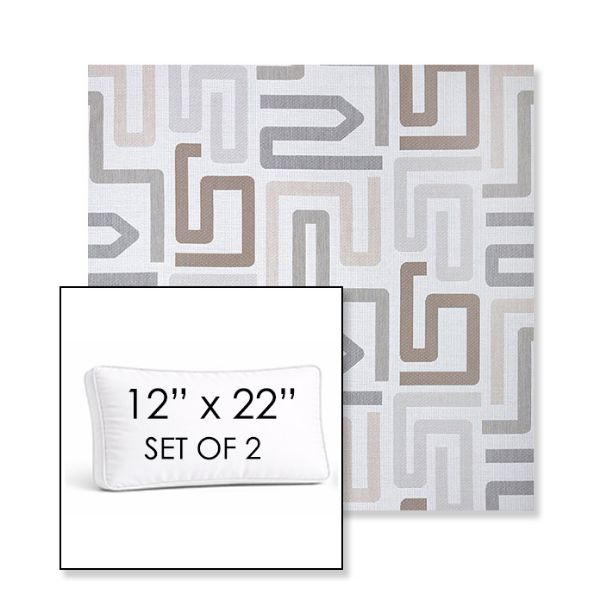 Picture of Labyrinth Cloud | Set of 2 | 12" x 22" Sunbrella Boxed Outdoor Throw Pillows with Premium Inserts