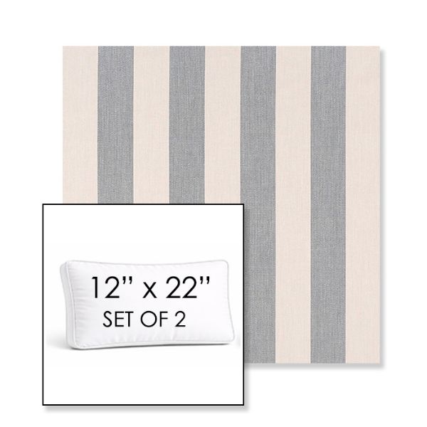 Picture of Leisure Denim | Set of 2 | 12" x 22" Sunbrella Boxed Outdoor Throw Pillows with Premium Inserts