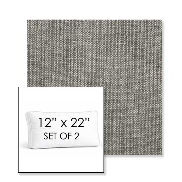 Picture of Linville Charcoal | Set of 2 | 12" x 22" Sunbrella Boxed Outdoor Throw Pillows with Premium Inserts