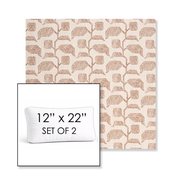 Picture of Lola Clay | Set of 2 | 12" x 22" Sunbrella Boxed Outdoor Throw Pillows with Premium Inserts