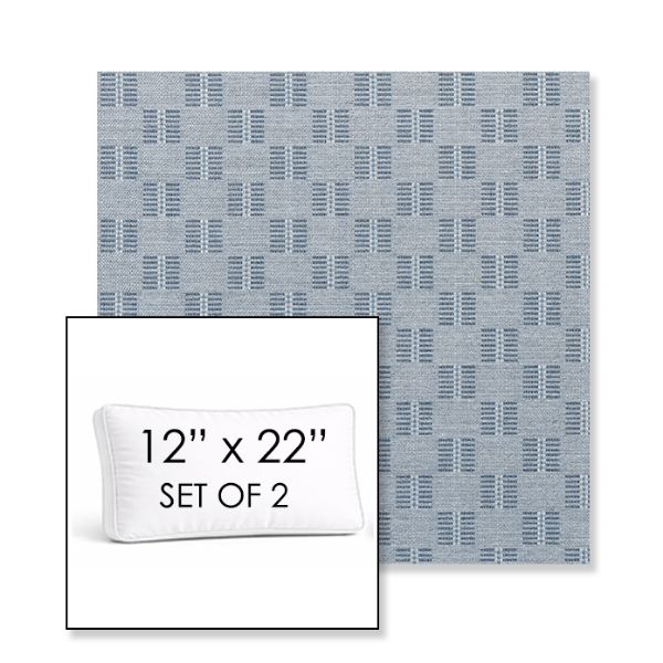 Picture of Mend Slate | Set of 2 | 12" x 22" Sunbrella Boxed Outdoor Throw Pillows with Premium Inserts