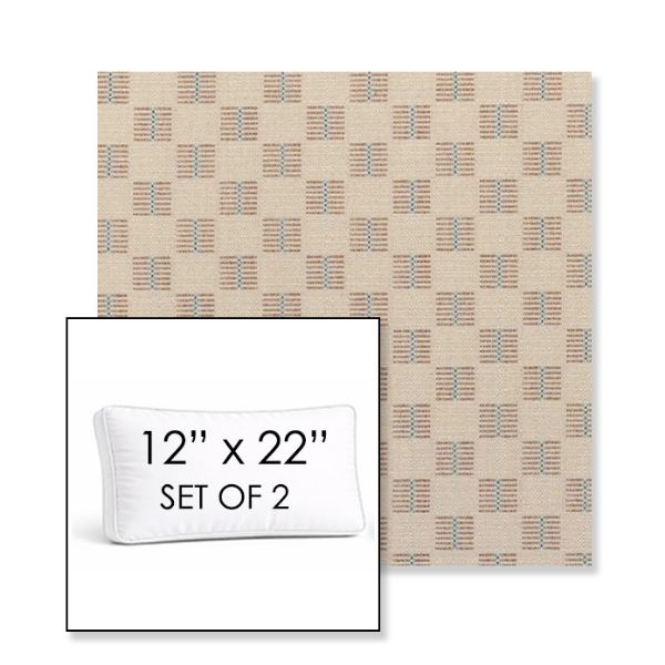 Picture of Mend Terracotta | Set of 2 | 12" x 22" Sunbrella Boxed Outdoor Throw Pillows with Premium Inserts