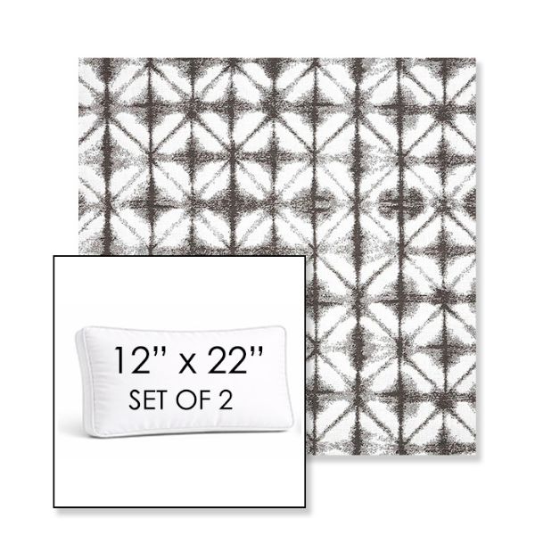 Picture of Midori Stone | Set of 2 | 12" x 22" Sunbrella Boxed Outdoor Throw Pillows with Premium Inserts