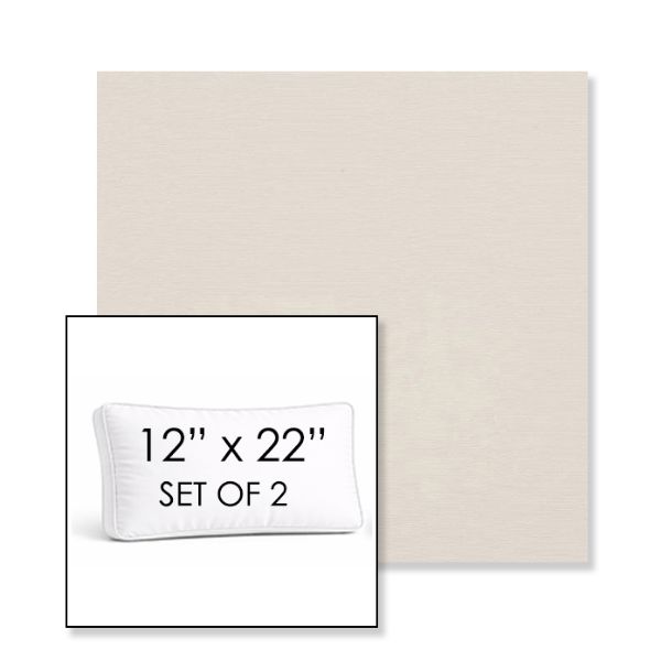 Picture of Natte White | Set of 2 | 12" x 22" Sunbrella Boxed Outdoor Throw Pillows with Premium Inserts