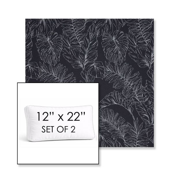 Picture of Palma Bahama | Set of 2 | 12" x 22" Sunbrella Boxed Outdoor Throw Pillows with Premium Inserts