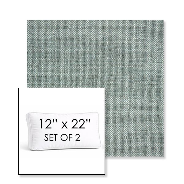 Picture of Piazza Mist | Set of 2 | 12" x 22" Sunbrella Boxed Outdoor Throw Pillows with Premium Inserts