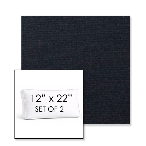Picture of Play Navy | Set of 2 | 12" x 22" Sunbrella Boxed Outdoor Throw Pillows with Premium Inserts