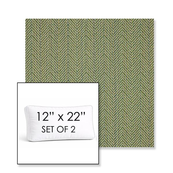Picture of Posh Shamrock | Set of 2 | 12" x 22" Sunbrella Boxed Outdoor Throw Pillows with Premium Inserts