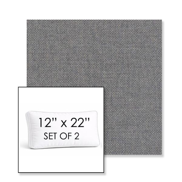 Picture of Proof Slate | Set of 2 | 12" x 22" Sunbrella Boxed Outdoor Throw Pillows with Premium Inserts