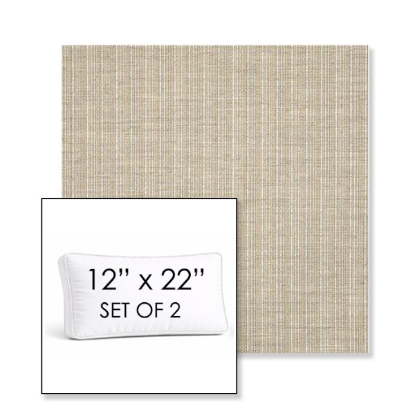 Picture of Proven Dune | Set of 2 | 12" x 22" Sunbrella Boxed Outdoor Throw Pillows with Premium Inserts