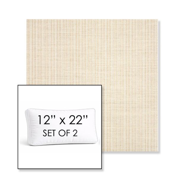 Picture of Proven Flax | Set of 2 | 12" x 22" Sunbrella Boxed Outdoor Throw Pillows with Premium Inserts