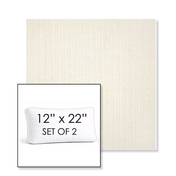 Picture of Proven Ivory | Set of 2 | 12" x 22" Sunbrella Boxed Outdoor Throw Pillows with Premium Inserts