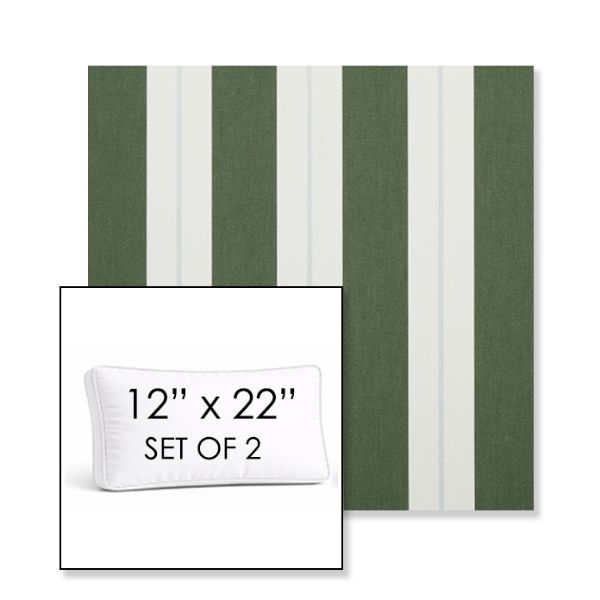 Picture of Relate Ivy | Set of 2 | 12" x 22" Sunbrella Boxed Outdoor Throw Pillows with Premium Inserts