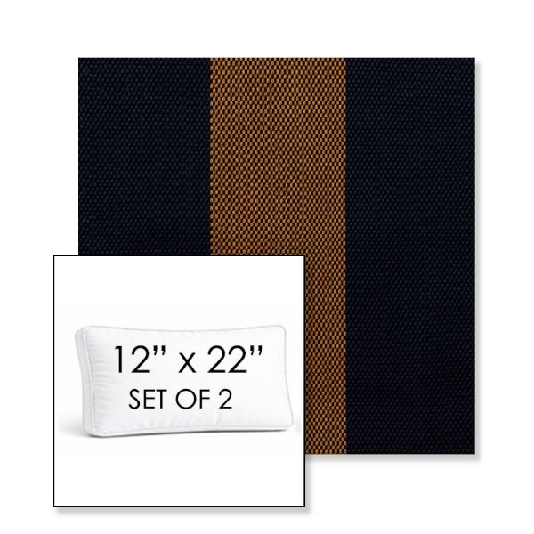 Picture of Rothko Bourbon Blue | Set of 2 | 12" x 22" Sunbrella Boxed Outdoor Throw Pillows with Premium Inserts