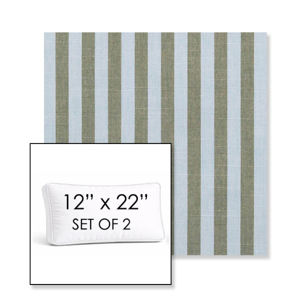 Picture of Sail Away Aloe | Set of 2 | 12" x 22" Sunbrella Boxed Outdoor Throw Pillows with Premium Inserts