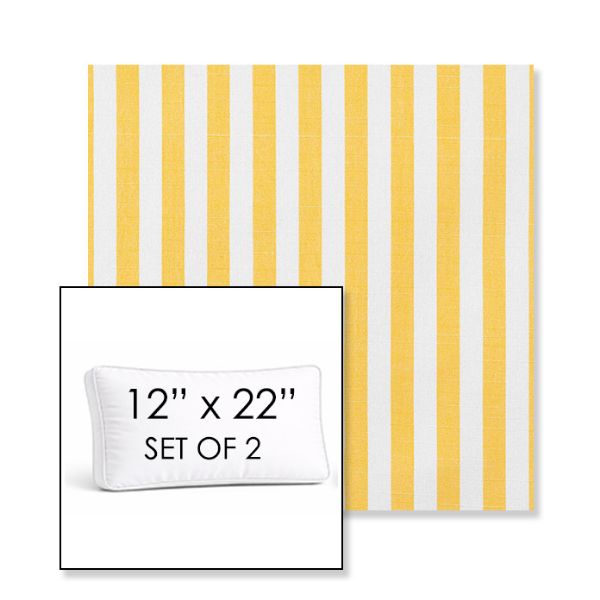 Picture of Sail Away Sunflower | Set of 2 | 12" x 22" Sunbrella Boxed Outdoor Throw Pillows with Premium Inserts