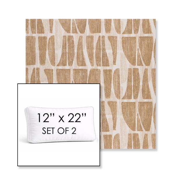 Picture of Scheme Harvest | Set of 2 | 12" x 22" Sunbrella Boxed Outdoor Throw Pillows with Premium Inserts