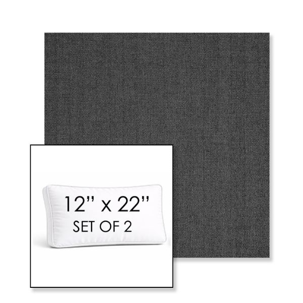 Picture of Switch Ash | Set of 2 | 12" x 22" Sunbrella Boxed Outdoor Throw Pillows with Premium Inserts