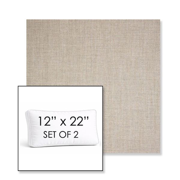 Picture of Switch Flax | Set of 2 | 12" x 22" Sunbrella Boxed Outdoor Throw Pillows with Premium Inserts