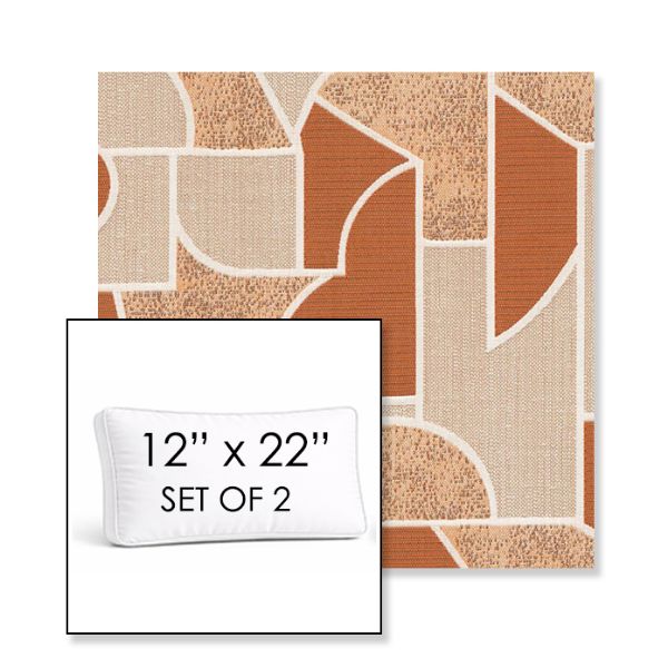 Picture of Territory Turmeric | Set of 2 | 12" x 22" Sunbrella Boxed Outdoor Throw Pillows with Premium Inserts