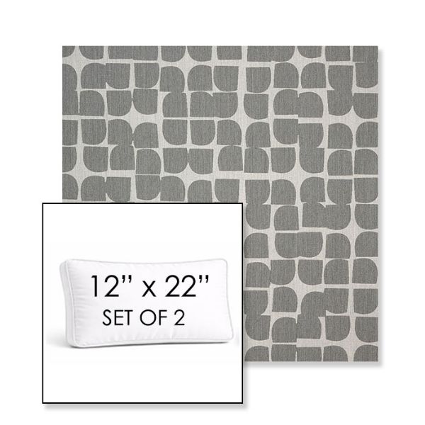 Picture of Toggle Greystone | Set of 2 | 12" x 22" Sunbrella Boxed Outdoor Throw Pillows with Premium Inserts