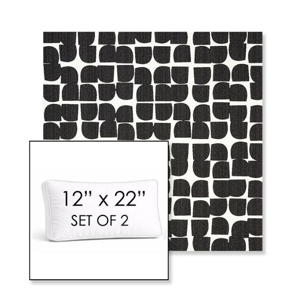 Picture of Toggle Inkblot | Set of 2 | 12" x 22" Sunbrella Boxed Outdoor Throw Pillows with Premium Inserts