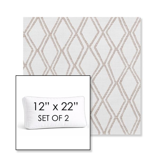 Picture of Voyage Dune | Set of 2 | 12" x 22" Sunbrella Boxed Outdoor Throw Pillows with Premium Inserts
