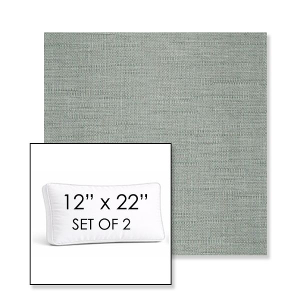 Picture of Willa Mist | Set of 2 | 12" x 22" Sunbrella Boxed Outdoor Throw Pillows with Premium Inserts