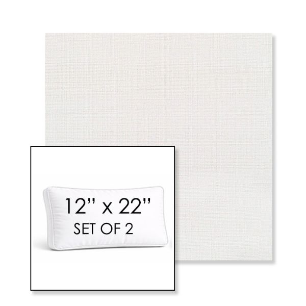 Picture of Willa Snow | Set of 2 | 12" x 22" Sunbrella Boxed Outdoor Throw Pillows with Premium Inserts