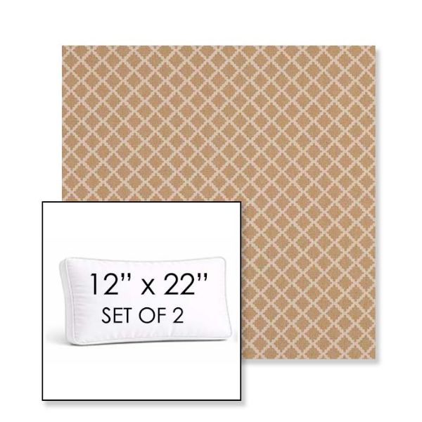 Picture of Yardly Lattice | Set of 2 | 12" x 22" Sunbrella Boxed Outdoor Throw Pillows with Premium Inserts
