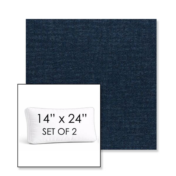 Picture of Abstraction Indigo | Set of 2 | 14" x 24" Sunbrella Boxed Outdoor Throw Pillows with Premium Inserts