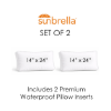 Picture of Abstraction Sage | Set of 2 | 14" x 24" Sunbrella Boxed Outdoor Throw Pillows with Premium Inserts