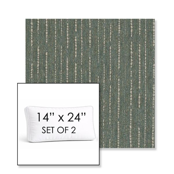 Picture of Abundant Seaglass | Set of 2 | 14" x 24" Sunbrella Boxed Outdoor Throw Pillows with Premium Inserts
