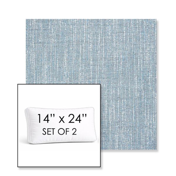 Picture of Adena Celeste | Set of 2 | 14" x 24" Sunbrella Boxed Outdoor Throw Pillows with Premium Inserts