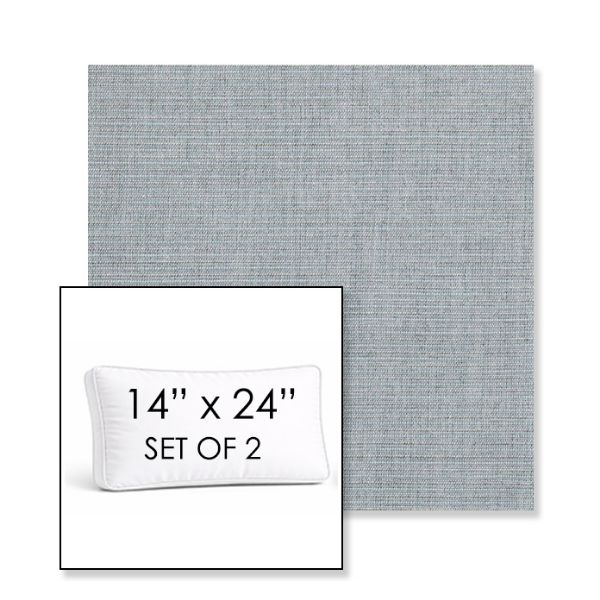 Picture of Ambrose Chambray | Set of 2 | 14" x 24" Sunbrella Boxed Outdoor Throw Pillows with Premium Inserts
