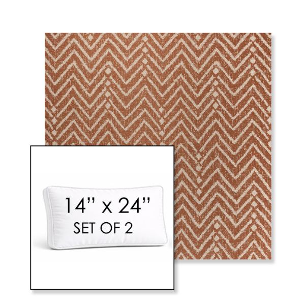 Picture of Argo Clay | Set of 2 | 14" x 24" Sunbrella Boxed Outdoor Throw Pillows with Premium Inserts