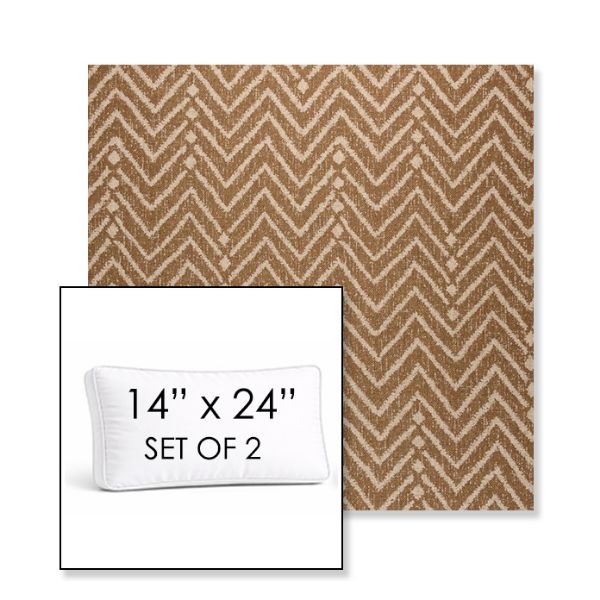 Picture of Argo Toffee | Set of 2 | 14" x 24" Sunbrella Boxed Outdoor Throw Pillows with Premium Inserts
