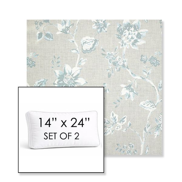 Picture of Ariana Dew | Set of 2 | 14" x 24" Sunbrella Boxed Outdoor Throw Pillows with Premium Inserts